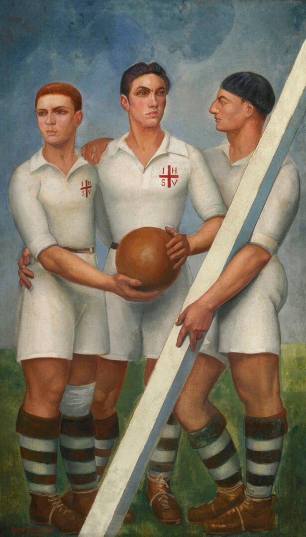 Tres futbolistas